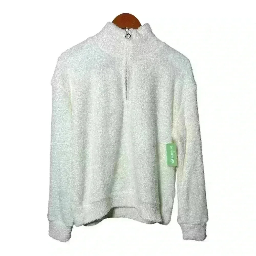🎉 HOST PICK🎉 Honeydew Intimates Women Ivory Fluffy Comfort 3/4 Zip Pullover - Picture 3 of 9